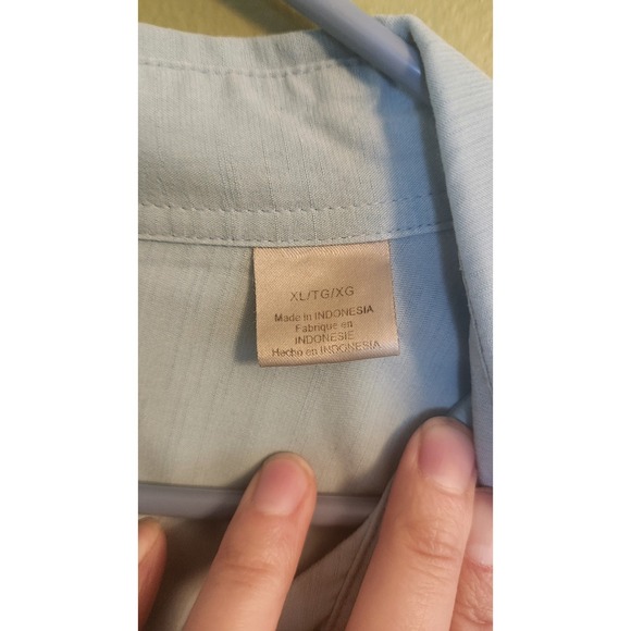 Quiksilver Waterman Collection Men's Short Sleeve Shirt XL Palm Trees BLUE - Picture 3 of 8